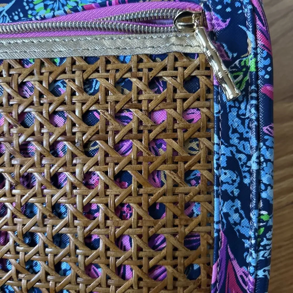 NWT LILLY PULITZER LAPTOP CASE, LEATHERETTE W/POCKET COMPUTERS CALYPSO COAST 14
